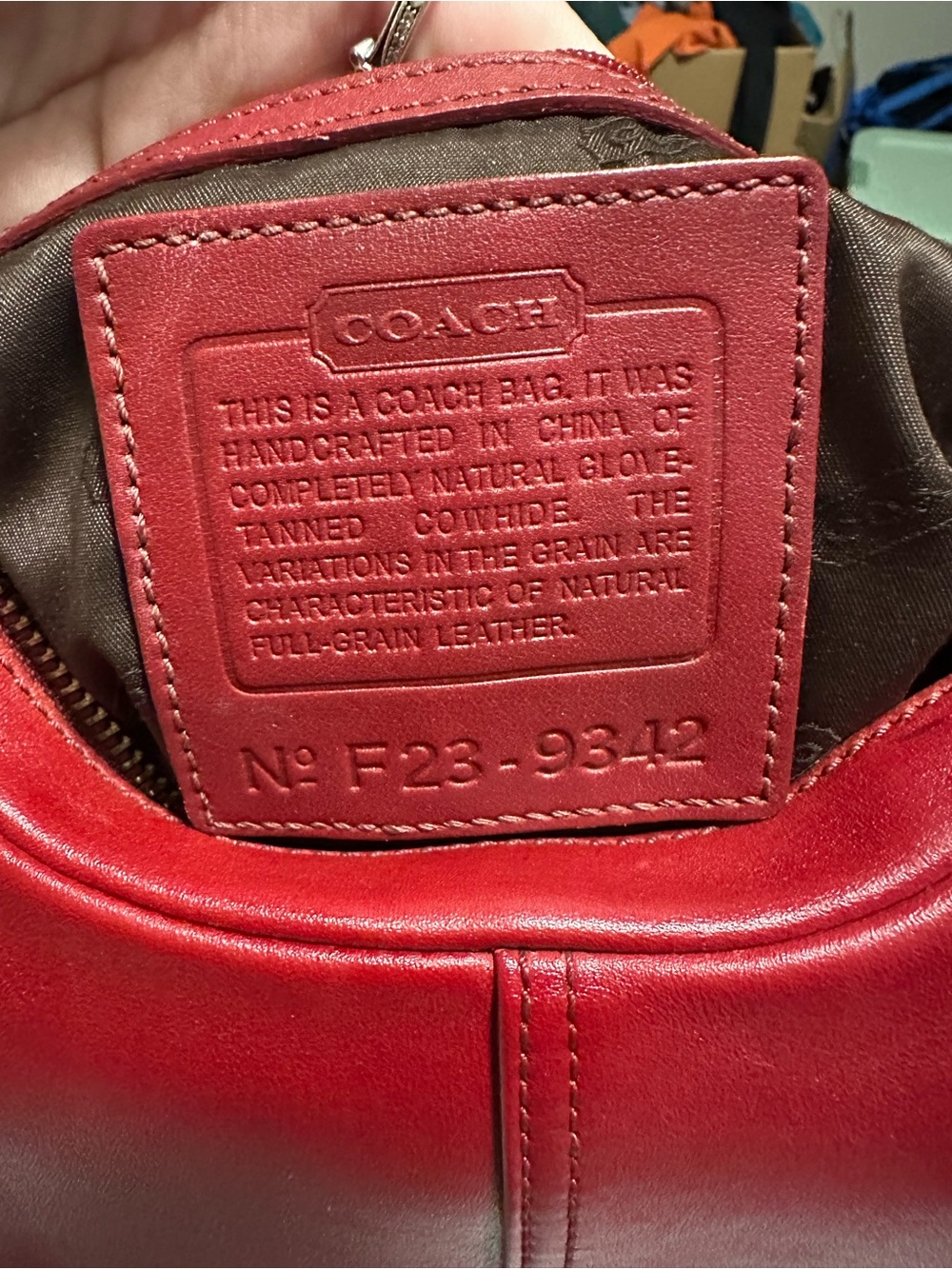 VINTAGE coach Legacy West Small Zoe Hobo Bag In Red leather style# 9342 - Picture 7 of 11